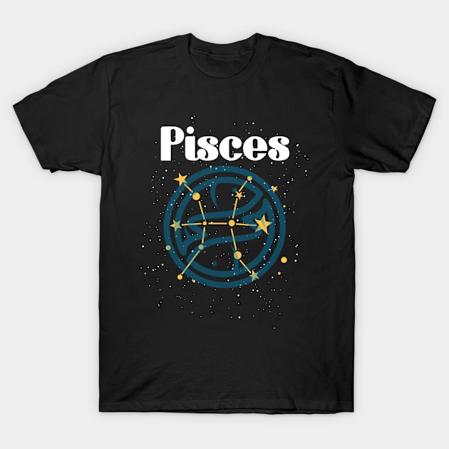 Pisces Zodiac Sign Astronomy T-Shirt by merchmafia